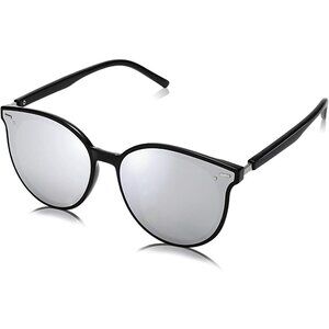 ⚡SOJOS Women Dark Black Classic Round Retro Vintage Large Frame Sunglasses‎